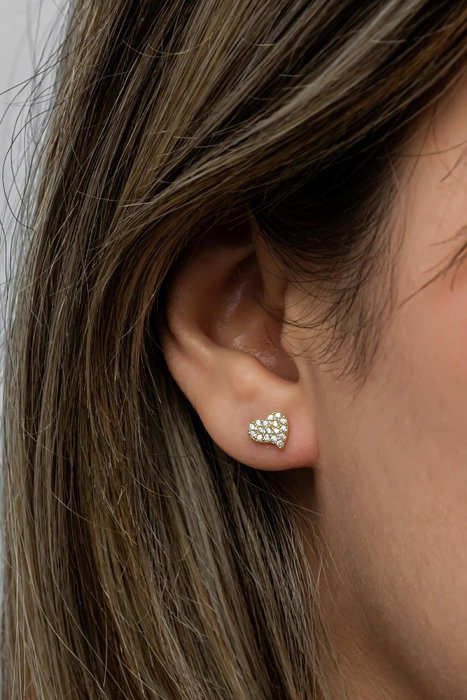 Heliophilia Silver Pendientes de Plata 925 Dorados con Circón